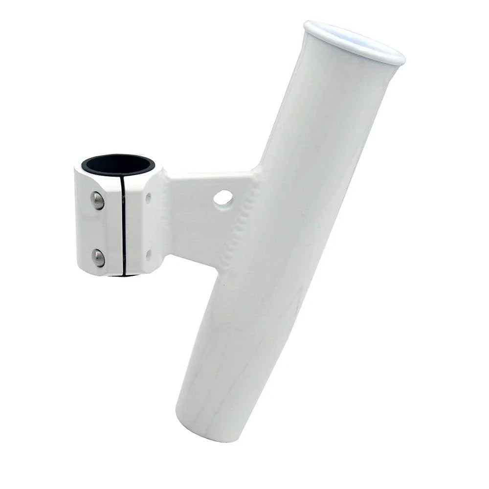 C.E. Smith Aluminum Vertical Clamp-On Rod Holder 1-2/3" OD White Powdercoat w/Sleeve [53726] C.E. Smith
