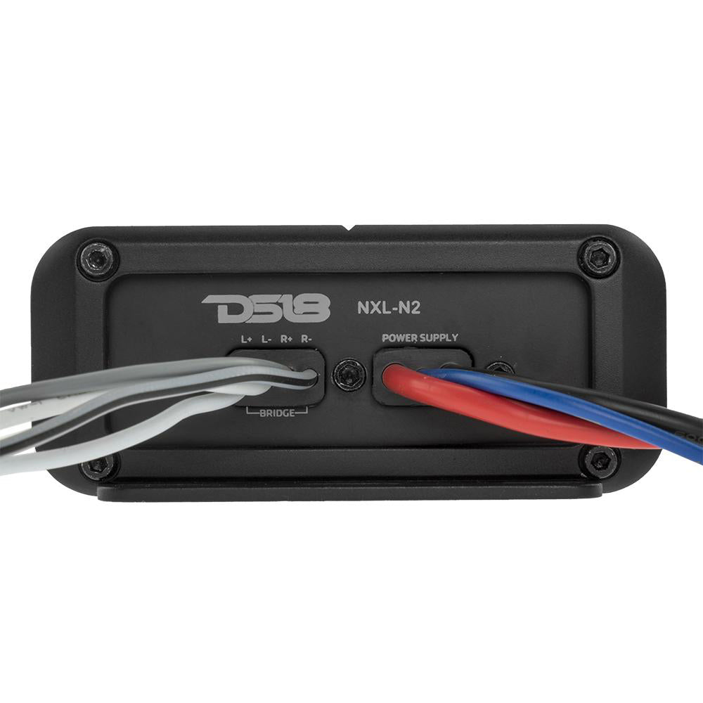 DS18 HYDRO Full Range Digital Marine 2-Channel Amplifier - 600W [NXL-N2] showing rear connections and power supply ports.