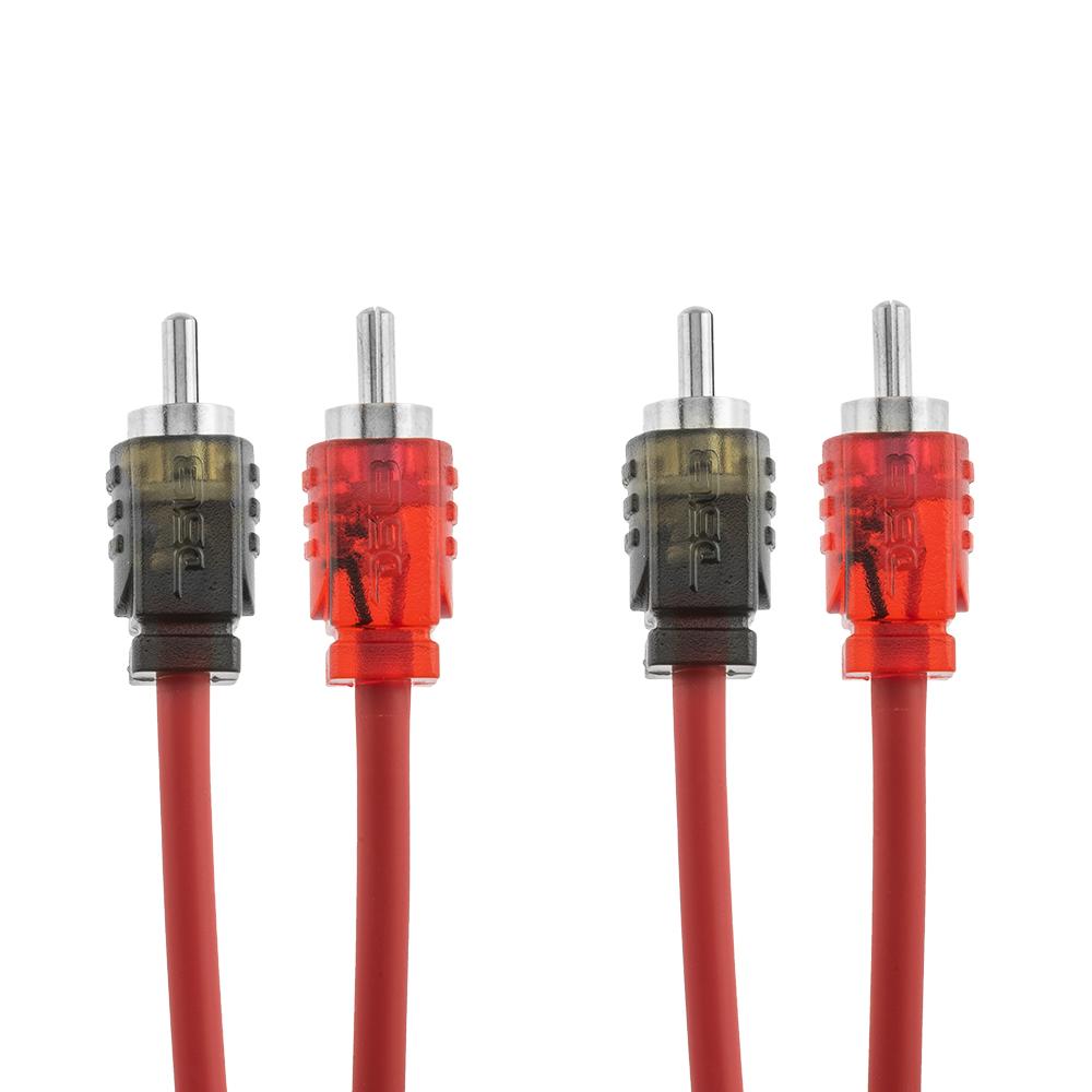 DS18 Advance Ultra Flex RCA Cable - 20 [R20] featuring red and black connectors with flexible red cables for audio connection