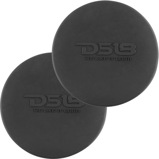 DS18 Silicone Marine Speaker Cover for 8" Speakers in black, featuring a smooth surface and embossed logo.