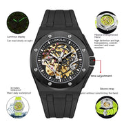 Tape Waterproof Luminous Hollow Automatic Mechanical Watch - Premium 0  Shop now 