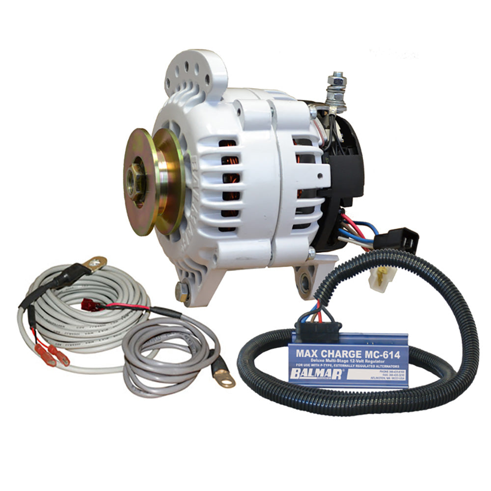 Balmar Alternator 100 AMP Kit 12V 3.15" Dual Foot Saddle Single Vee Pulley Regulator Temp Sensor [60-YP-MC-100-SV] - Besafe1st