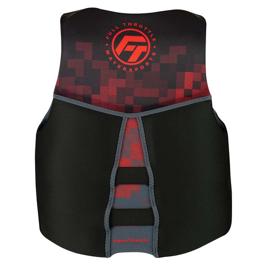 Full Throttle Mens Rapid-Dry Flex-Back Life Jacket - S - Black/Red [142500-100-020-22] Full Throttle