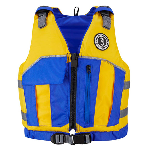 Mustang Youth Reflex Foam Vest - Yellow/Royal Blue [MV7030-220-0-216] - Besafe1st