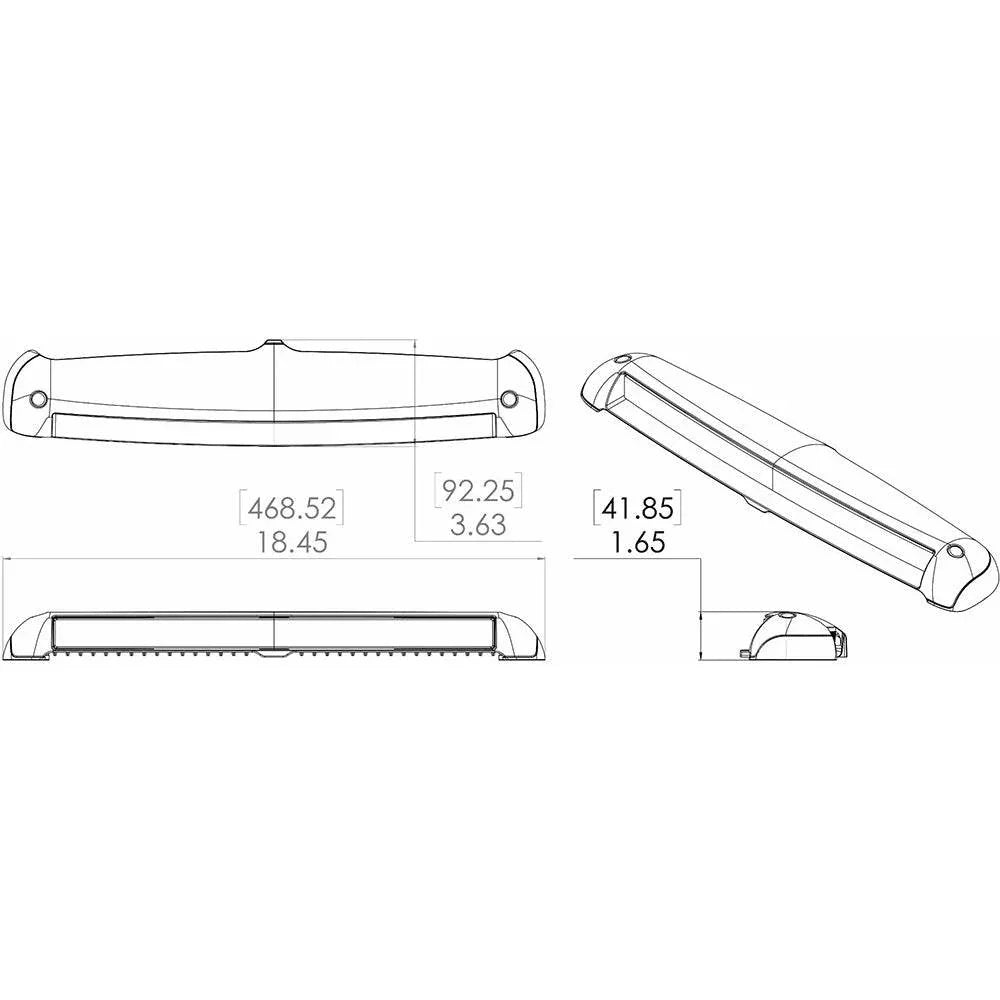 Lumitec Razor Light Bar - Flood - White Housing w/Inverted Logo Flush Mount [101590] Lumitec