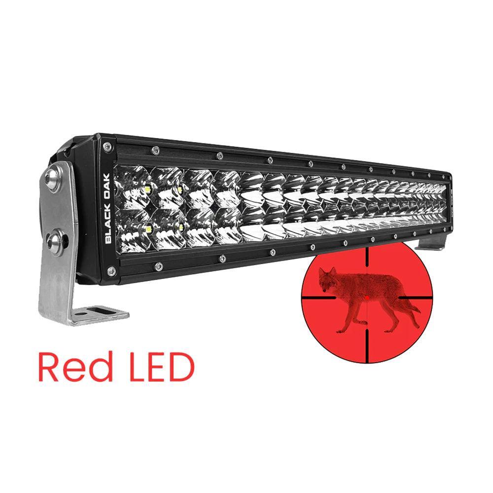 Black Oak 20" Curved Double Row Red LED Predator Hunting Light Bar - Combo Optics - Black Housing - Pro Series 3.0 [20CR-D3OS] Black Oak LED