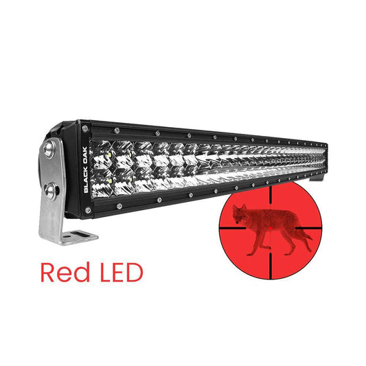 Black Oak 30" Curved Double Row Red LED Predator Hunting Light Bar - Combo Optics - Black Housing - Pro Series 3.0 [30CR-D3OS] Black Oak LED