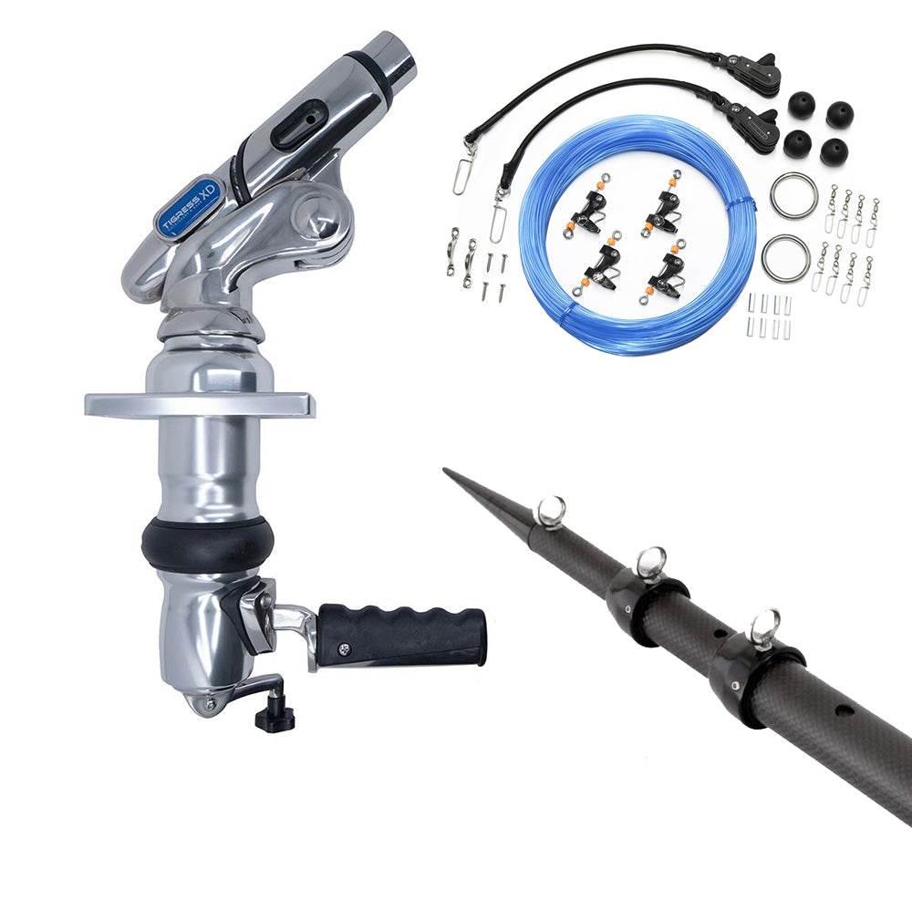 Tigress XD Crank Top Mount System - 18 - Carbon Fiber XD Black/Black Outriggers Pro Series Double Rigging Kit [88679-02] Tigress