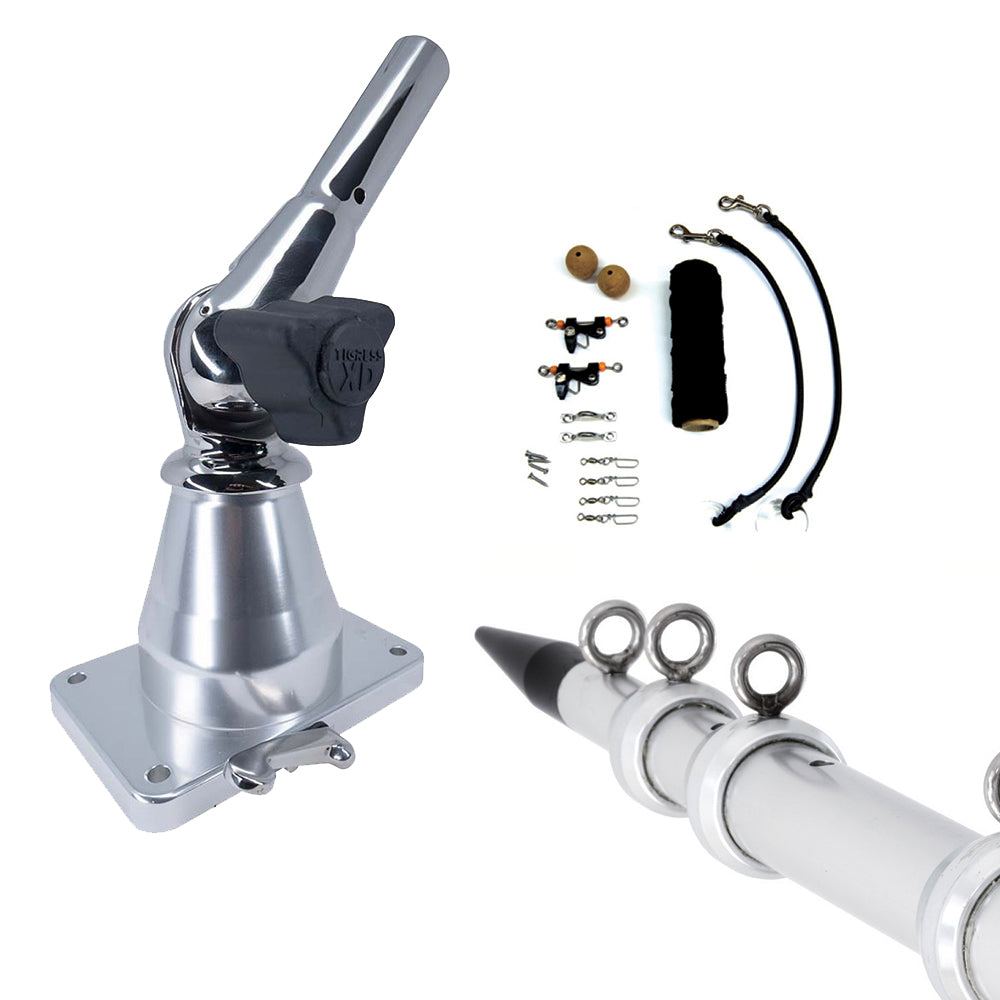 Tigress XD Bay Series Top Mount System - 15 - Aluminum Silver Outriggers Deluxe Rigging Kit [88823-2] - Premium Outriggers Besafe1st®  Shop now 