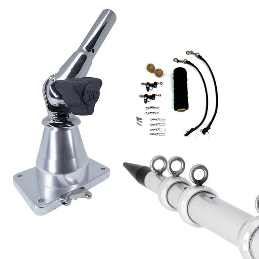 Tigress XD Bay Series Top Mount System - 15 - Aluminum Silver Outriggers Deluxe Rigging Kit [88823-2] Tigress