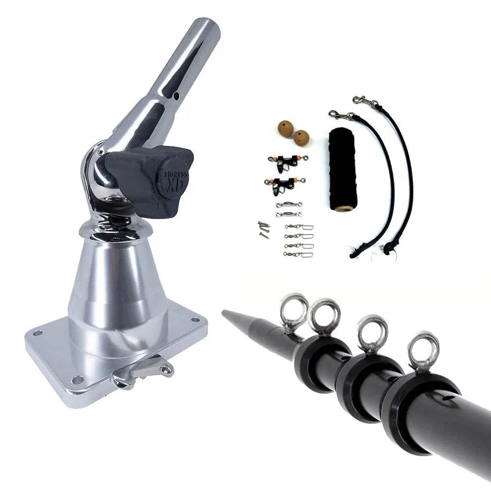 Tigress XD Bay Series Top Mount System - 15 - Aluminum Black Outriggers Deluxe Rigging Kit [88823-3] Tigress