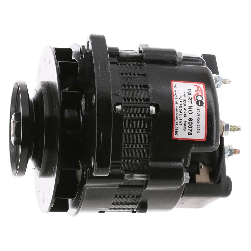 ARCO Marine Premium Replacement Universal Alternator w/Single Groove Pulley - 12V 55A [60075] - Besafe1st