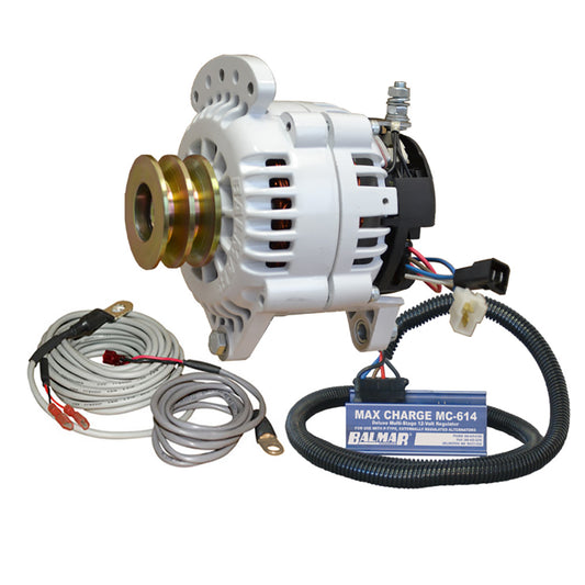 Balmar Alternator 100 AMP Kit 12V 3.15" Dual Foot Saddle Dual Pulley Regulator Temp Sensor [60-YP-MC-100-DV] - Besafe1st