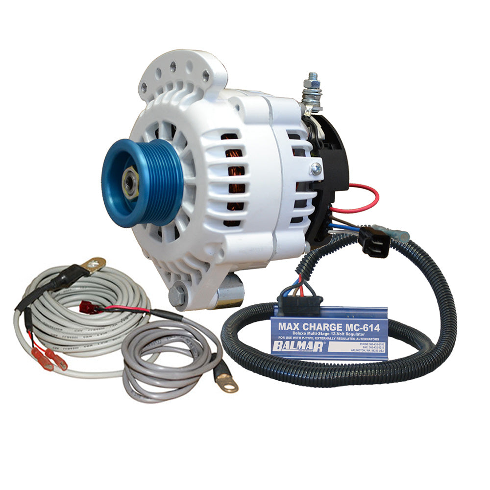 Balmar Alternator 100 AMP Kit 12V 1-2" Single Foot Spindle Mount J10 Pulley Regulator Temp Sensor [621-VUP-MC-100-J10] - Besafe1st