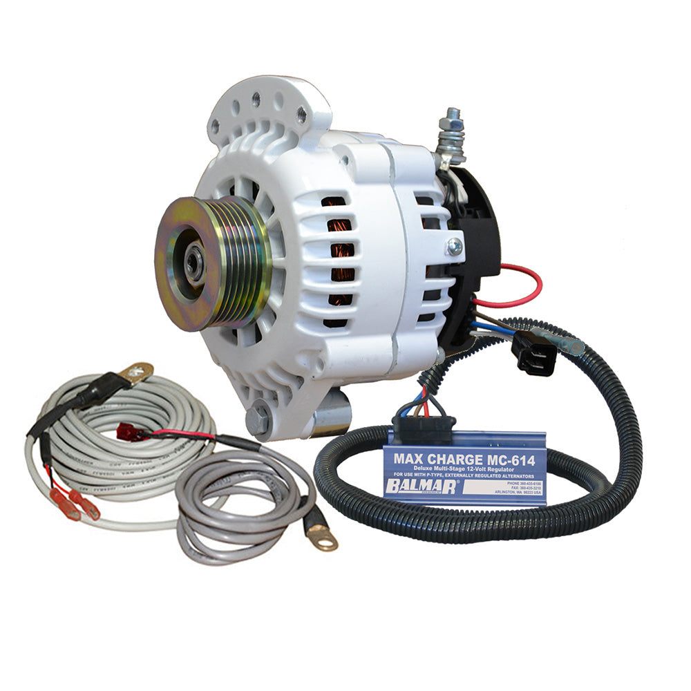 Balmar Alternator 100 AMP Kit 12V 1-2" Single Foot Spindle Mount K6 Pulley Regulator Temp Sensor [621-VUP-MC-100-K6] - Besafe1st