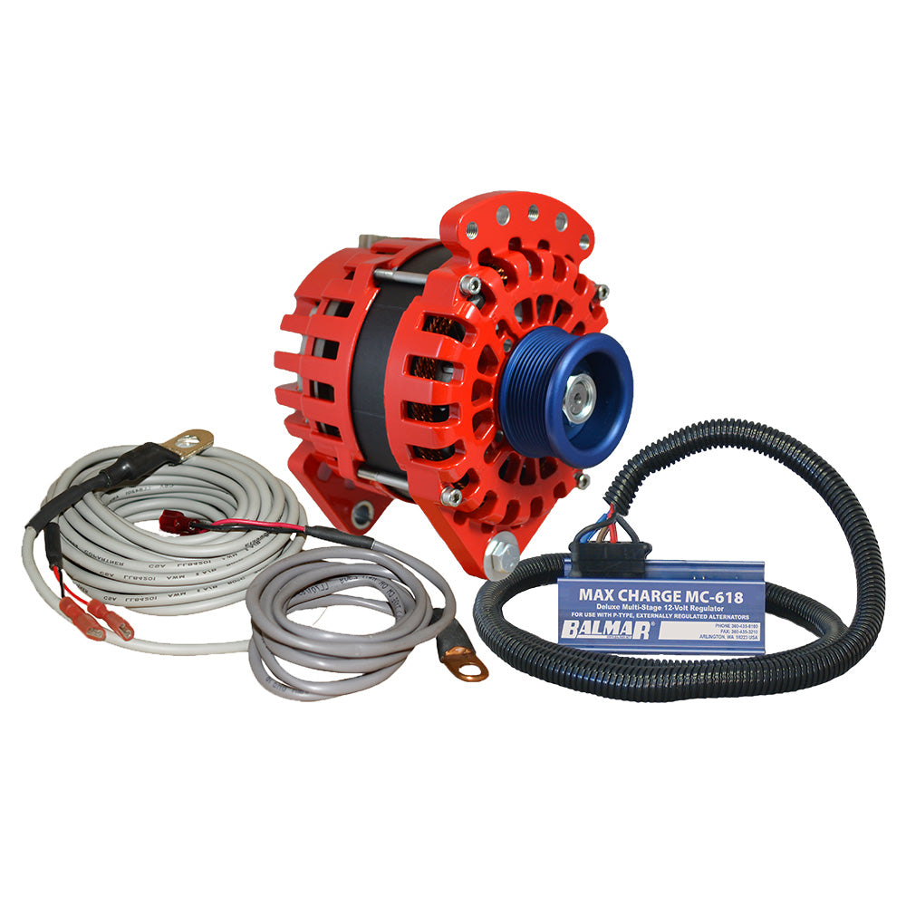 Balmar Alternator 170 AMP Kit 12V 3.15" Dual Foot Saddle J10 Pulley Regulator Temp Sensor [XT-CR-170-J10-KIT] - Besafe1st