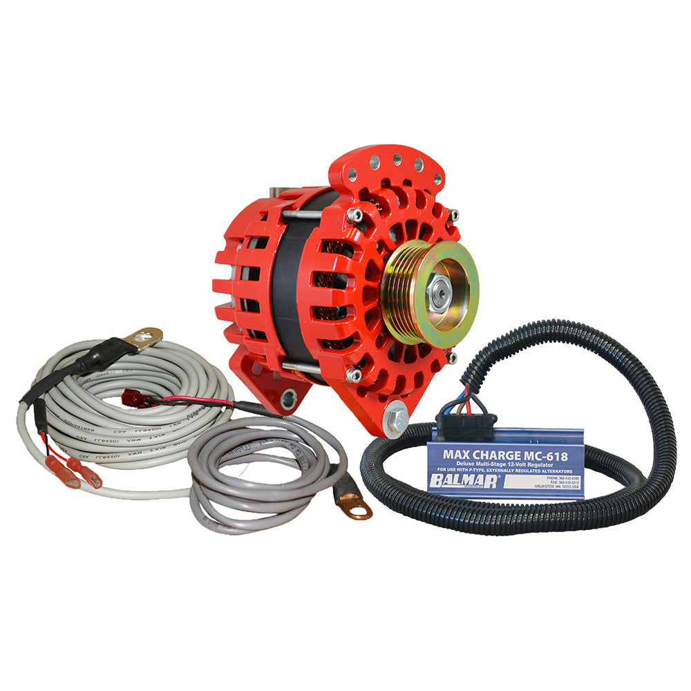 Balmar Alternator 170 AMP Kit 12V 3.15" Dual Foot Saddle K6 Pulley Regulator Temp Sensor [XT-CR-170-K6-KIT] - Besafe1st