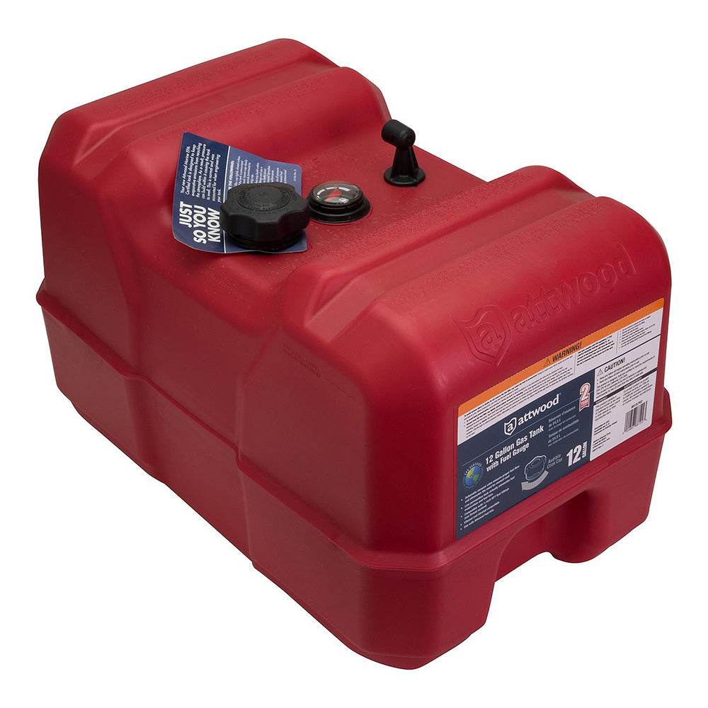 Attwood Portable Fuel Tank - 12 Gallon w/Gauge [8812LPG2] - Besafe1st