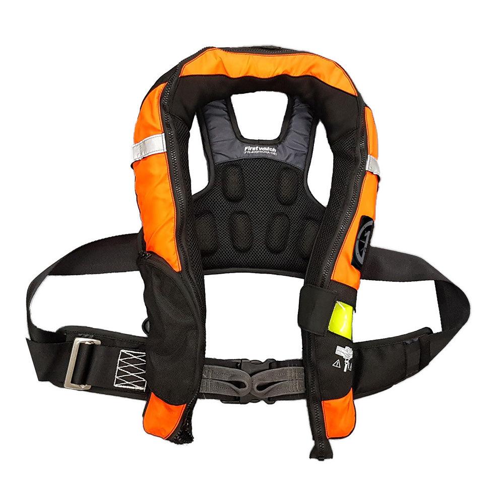 First Watch FW-40PRO Ergo Auto Inflatable PFD w/Harness - Hi-Vis Orange Black [FW-40PROHA-OB] - Besafe1st® 