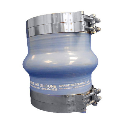 Trident Marine Blue Silicone Wet Exhaust Hump w/4 T-Bolt Clamps - 8" ID x 8" Length [272V8000-S/S] - Besafe1st