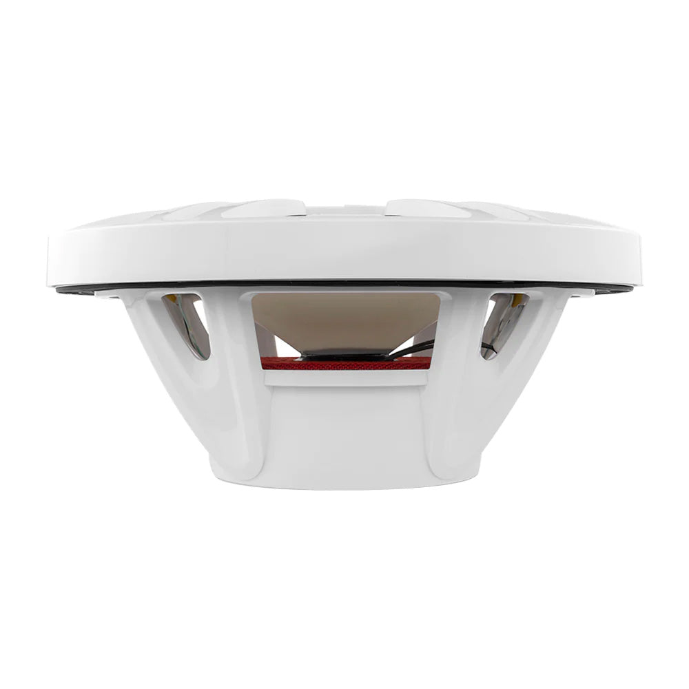 DS18 HYDRO 6 x 9" 2-Way Marine Speakers in white with integrated RGB LED lights and a sleek design for outdoor use.