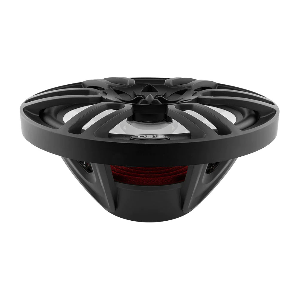 DS18 HYDRO 6 x 9" 2-Way Marine Speakers in black with integrated RGB LED lights and a sleek design. 375W power.
