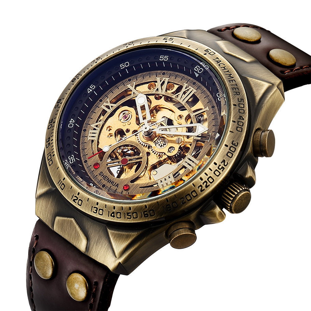 Men's Fashion Hollowed-out Automatic Mechanical Watch - Premium 0  Shop now 