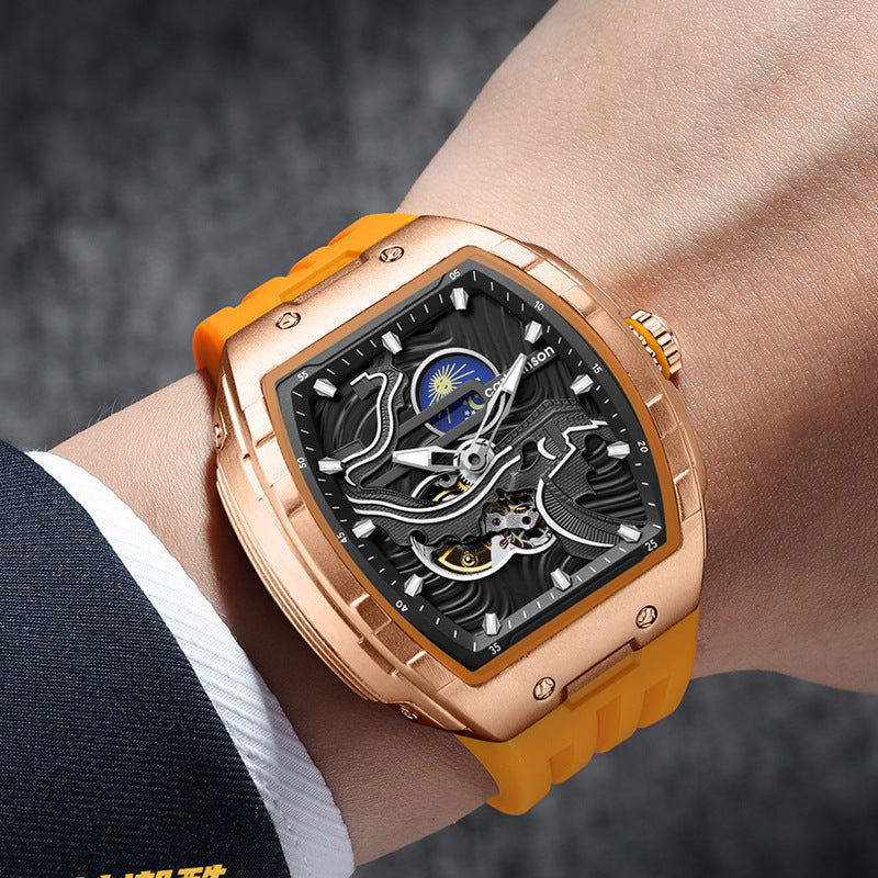 Men's Hollow Automatic Watch Luminous Waterproof Mechanical Watch - Premium 0  Shop now 