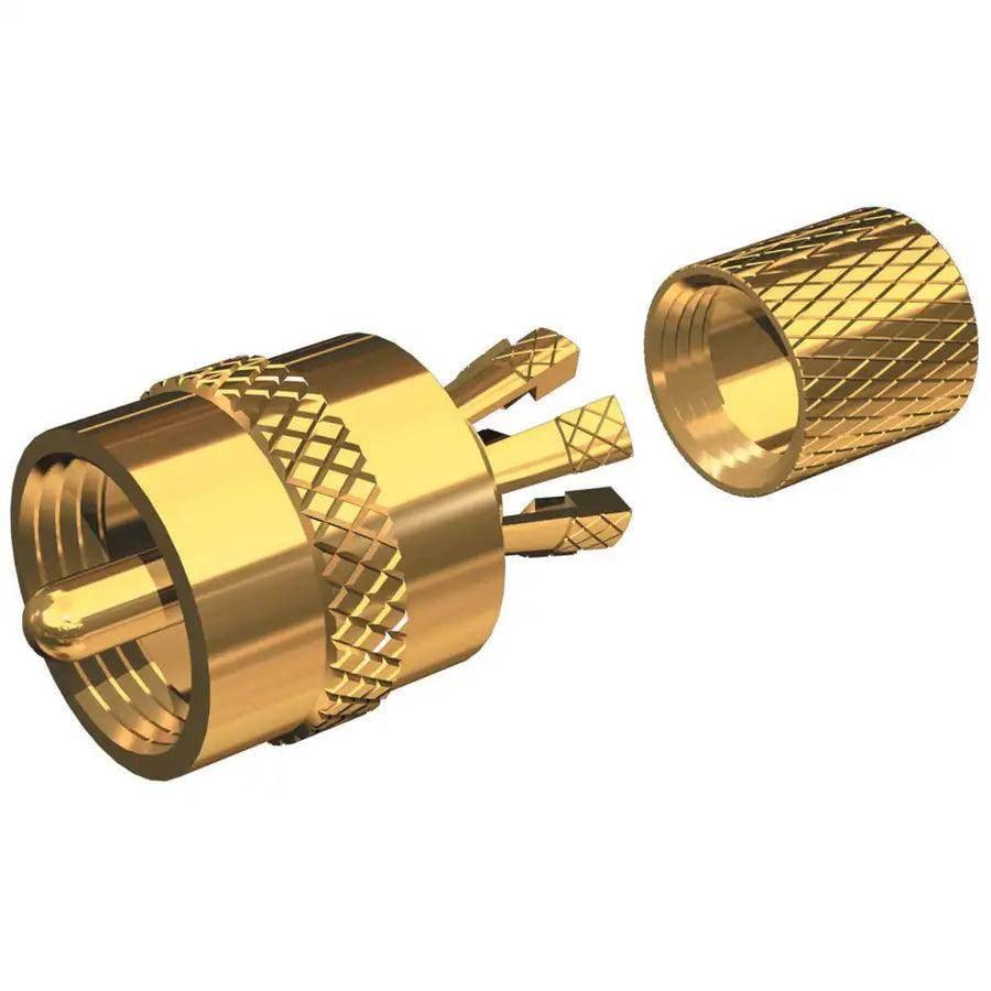 Shakespeare PL-259-CP-G - Solderless PL-259 Connector for RG-8X or RG-58/AU Coax - Gold Plated [PL-259-CP-G] - Besafe1st