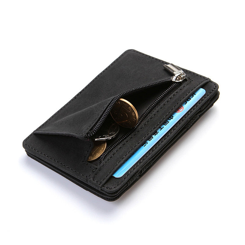 4 Card Slots Ultra Thin Bi-Fold Magic Wallet Block RF with Zipper - Premium Wallet  Shop now at Besafe1st® 