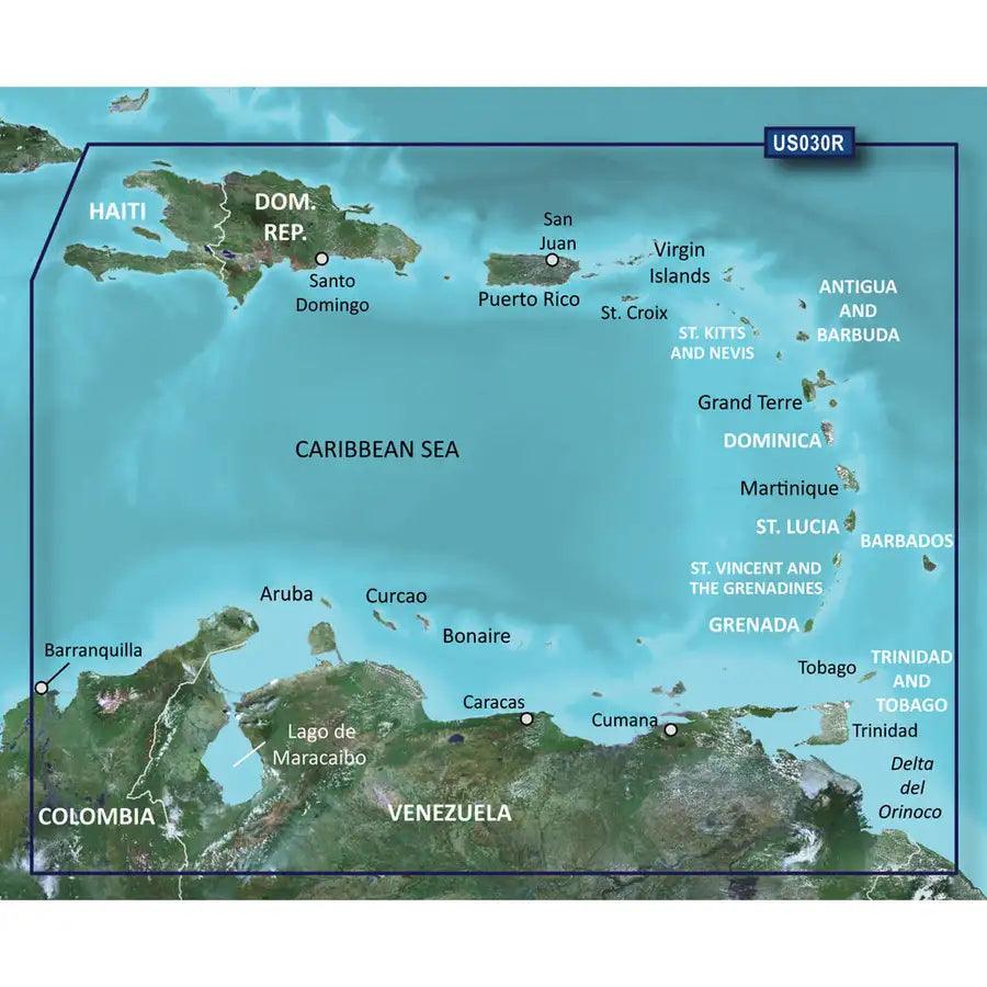 Garmin BlueChart g3 Vision HD - VUS030R - Southeast Caribbean - microSD/SD [010-C0731-00] - Besafe1st® 