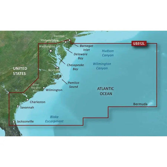 Garmin BlueChart g3 Vision HD - VUS512L - Mid-Atlantic - microSD/SD [010-C0741-00] - Besafe1st