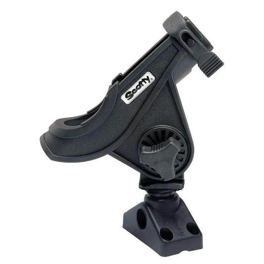 Scotty 280 Bait Caster/Spinning Rod Holder w/241 Deck/Side Mount - Black [280-BK] - Besafe1st