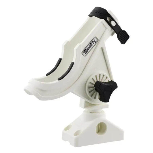 Scotty 280 Bait Caster/Spinning Rod Holder w/241 Deck/Side Mount - White [280-WH] - Besafe1st