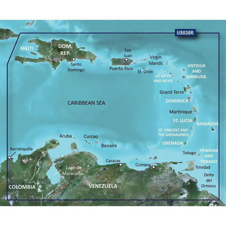 Garmin BlueChart g3 HD - HXUS030R - Southeast Caribbean - microSD/SD [010-C0731-20] Besafe1st™ | 