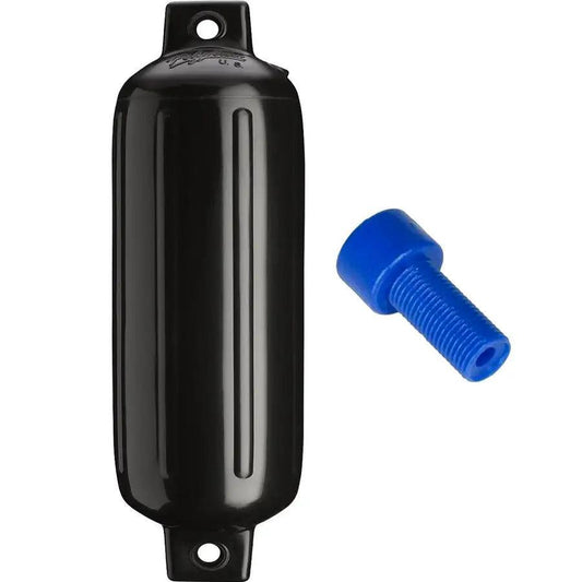 Polyform G-4 Twin Eye Fender 6.5" x 22" - Black w/Adapter [G-4 BLACK W/AIR ADAPTER] - Besafe1st