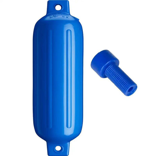Polyform G-4 Twin Eye Fender 6.5" x 22" - Blue w/Adapter [G-4 BLUE W/AIR ADAPTER] - Besafe1st