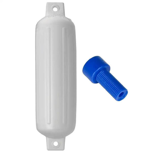 Polyform G-4 Twin Eye Fender 6.5" x 22" White w/Adapter [G-4 WHITE W/AIR ADAPTER] - Besafe1st