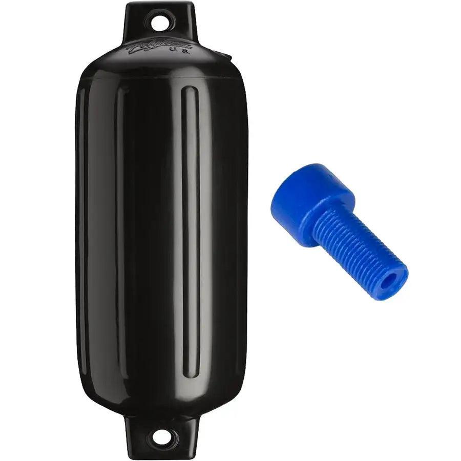 Polyform G-6 Twin Eye Fender 11" x 30" - Black w/Adapter [G-6 BLACK W/AIR ADAPTER] - Besafe1st