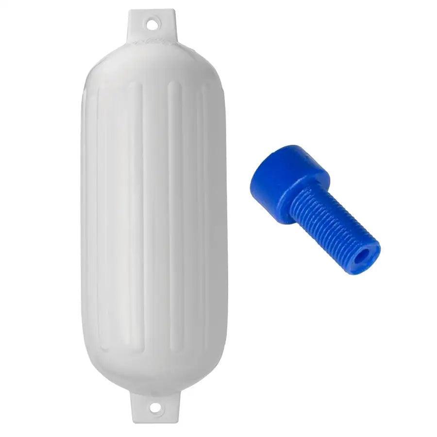 Polyform G-6 Twin Eye Fender 11" x 30" - White w/Adapter [G-6 WHITE W/AIR ADAPTER] - Besafe1st