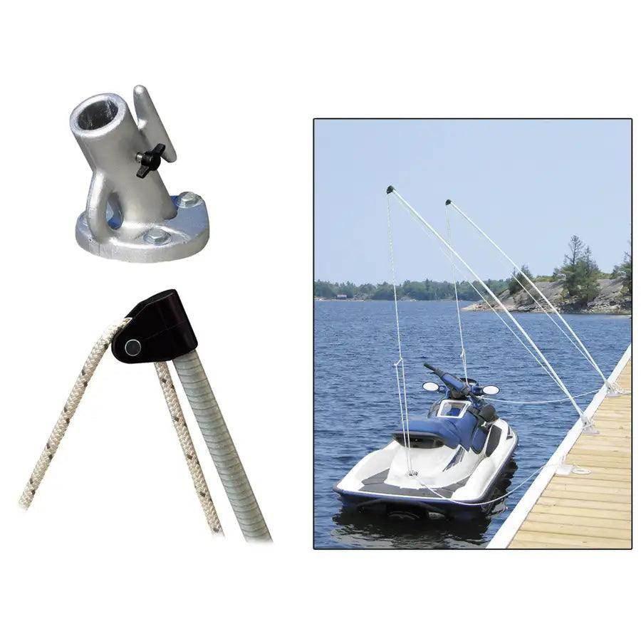 Dock Edge Economy Mooring Whips 2PC 12ft 4000 LBS up to 23 ft [3120-F] - Besafe1st