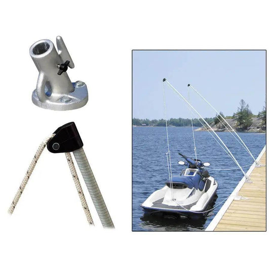 Dock Edge Economy Mooring Whips 2PC 12ft 4000 LBS up to 23 ft [3120-F] - Besafe1st