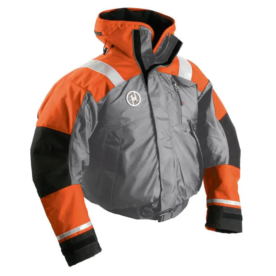 First Watch AB-1100 Flotation Bomber Jacket - Orange/Grey - Small [AB-1100-OG-S] - Premium Flotation Coats/Pants from First Watch - Just $360! Shop now at Besafe1st®