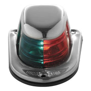 Attwood 1-Mile Deck Mount, Bi-Color Red/Green Combo Sidelight - 12V - Stainless Steel Housing [66318-7] - Besafe1st® 