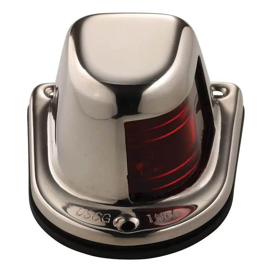 Attwood 1-Mile Deck Mount, Red Sidelight - 12V - Stainless Steel Housing [66319R7] - Besafe1st