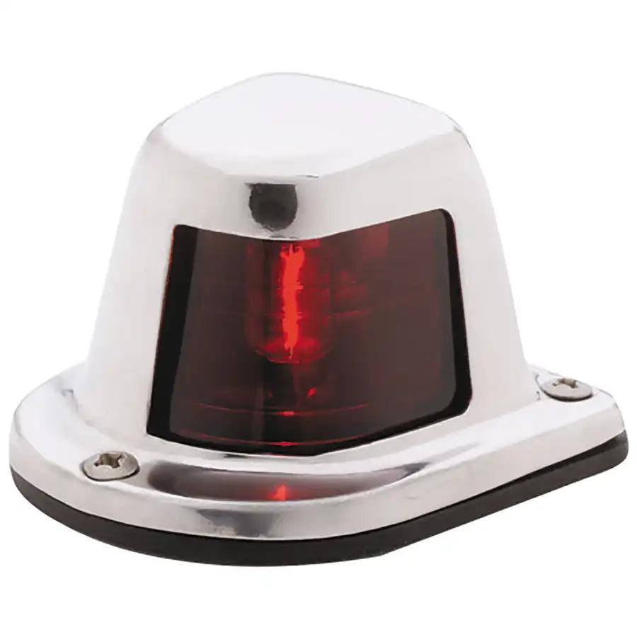 Attwood 1-Mile Deck Mount, Red Sidelight - 12V - Stainless Steel Housing [66319R7] - Besafe1st® 