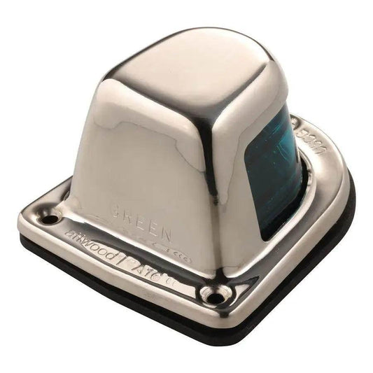 Attwood 1-Mile Deck Mount, Green Sidelight - 12V - Stainless Steel Housing [66319G7] - Besafe1st