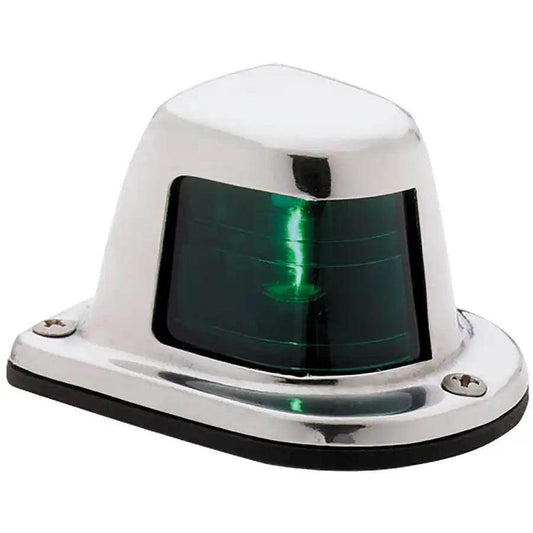 Attwood 1-Mile Deck Mount, Green Sidelight - 12V - Stainless Steel Housing [66319G7] - Besafe1st