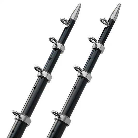 TACO 15' Telescopic Outrigger Poles HD 1-1/2" - Black/Silver [OT-0542BKA15-HD] - Besafe1st