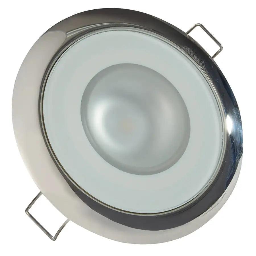 Lumitec Mirage - Flush Mount Down Light - Glass Finish/Polished SS Bezel - 2-Color White/Blue Dimming [113111] - Besafe1st® 